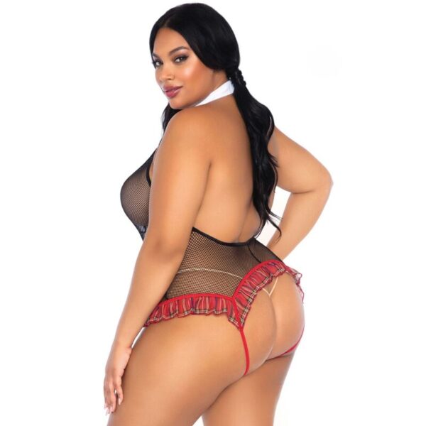 LEG AVENUE - TEDDY COLEGIALA CON ABERTURA TALLA PLUS - Imagen 2