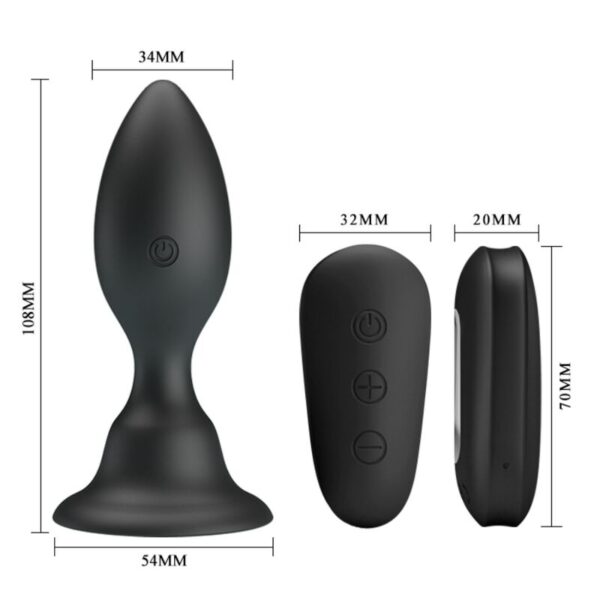 MR PLAY - PLUG ANAL CON VIBRACIÓN NEGRO CONTROL REMOTO - Imagen 5