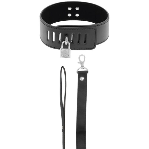 DARKNESS - COLLAR BDSM CON CANDADO NEGRO - Imagen 2