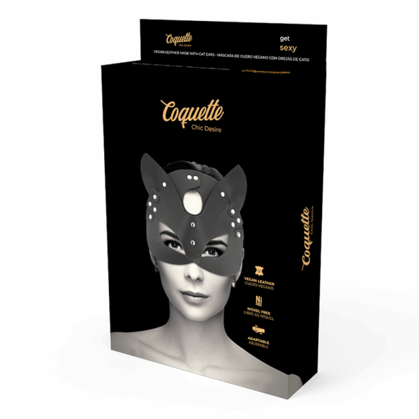 COQUETTE CHIC DESIRE - MASCARA CUERO VEGANO CON OREJAS DE GATO - Imagen 5