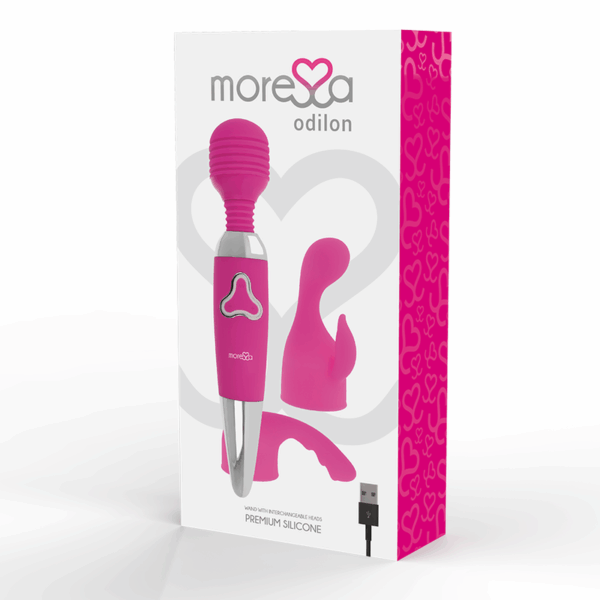 MORESSA - ODILON WAND POTENTE MOTOR MAS DOS CABEZALES PREMIUM SILICONE RECARGABLE - Imagen 3