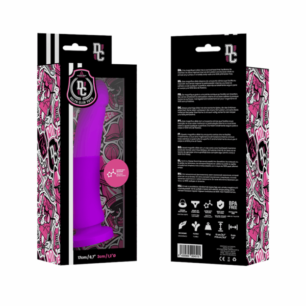 DELTA CLUB - DILDO REALISTA LILA SILICONA MEDICA 17 CM -O- 3 CM - Imagen 4